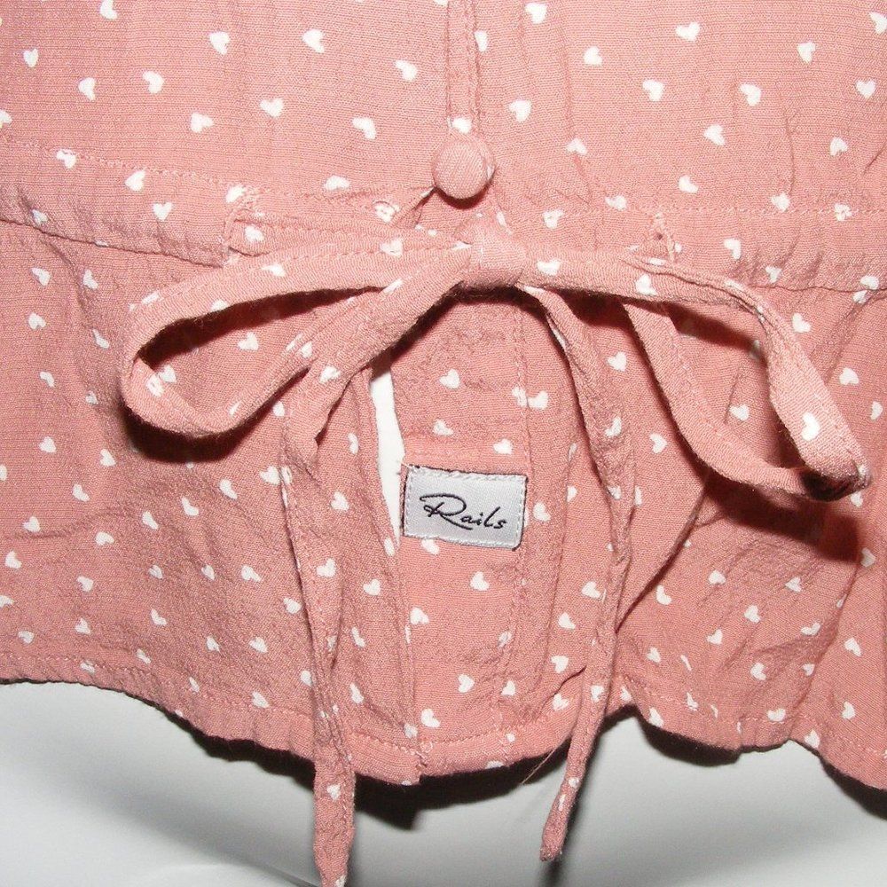 Rails Blouse, S, Button Front, Drawstring Peplum,… - image 5